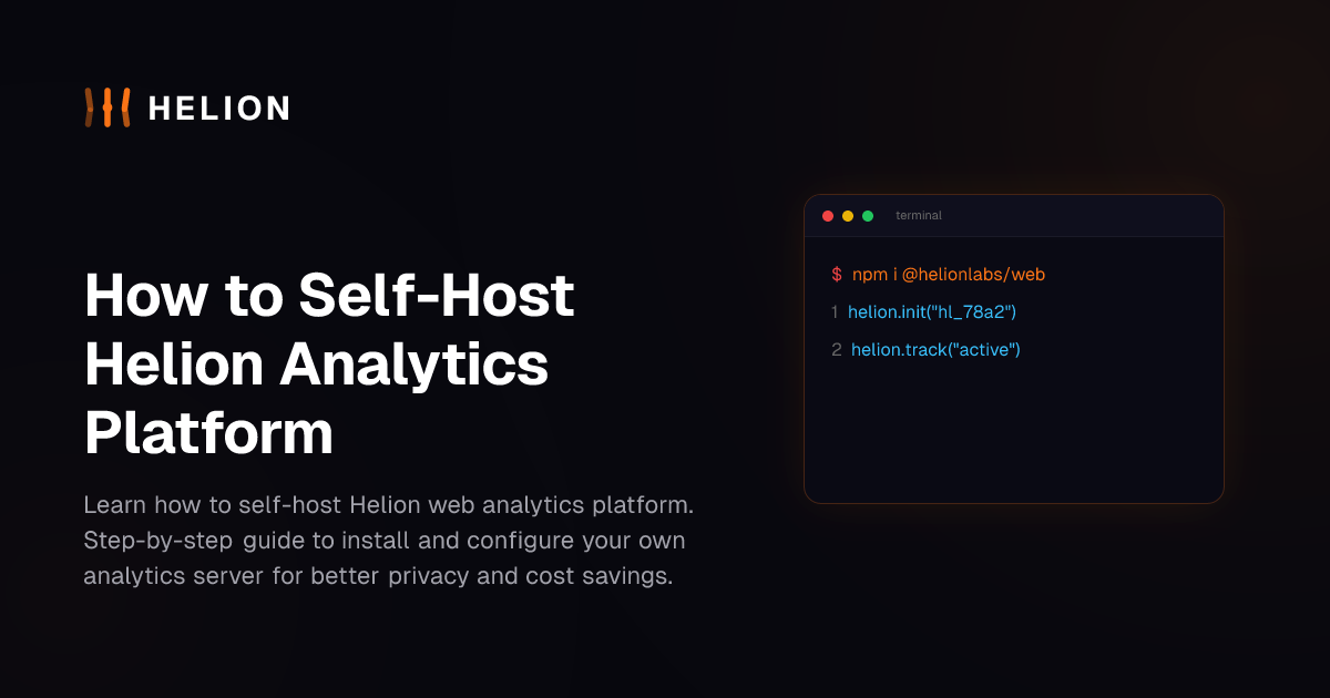 How to Self-Host Helion Analytics Platform